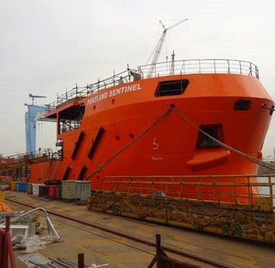 Portland Sentinel - Vessel along quay side