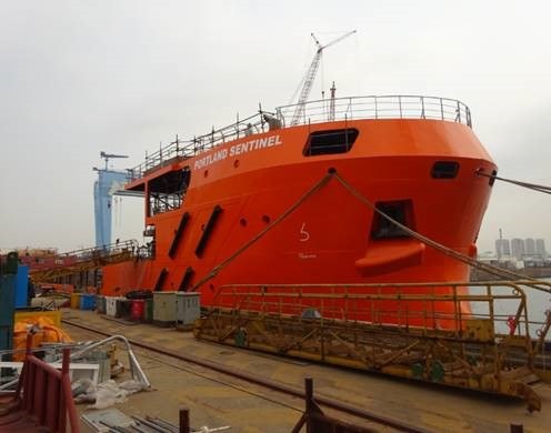Portland Sentinel - Vessel along quay side